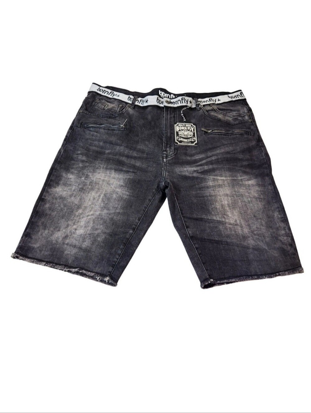 Born Fly Mens Size 40 Shorts Black Denim Stretch NWT 10